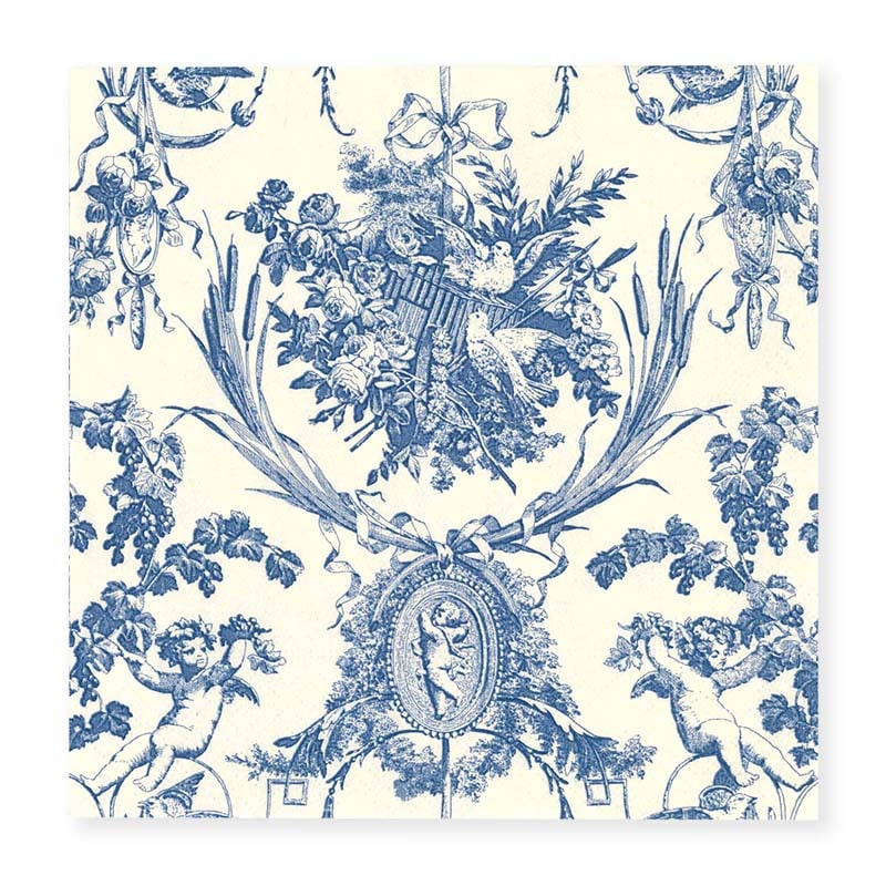 Caspari ペーパーナプキン 20枚 Romantic Toile Blue 3300L 1パック(ご注文単位48パック)【直送品】