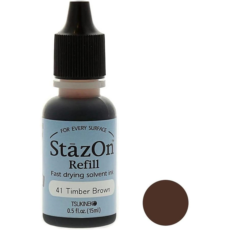 ツキネコ ステイズオン インカー オールマイティーインクパッド 金属 プラスチック 皮革 15ml Timber Brown 1個（ご注文単位1個）【直送品】