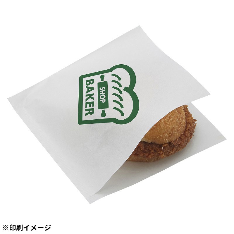 【オリジナル印刷】バーガー袋　20,000枚 Lサイズ　白紙 片面1色印刷ベタ無 20000枚