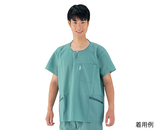 メンリッケ スクラブシャツ（ディスポタイプ）　L　12枚入　18630 1袋（ご注文単位1袋）【直送品】