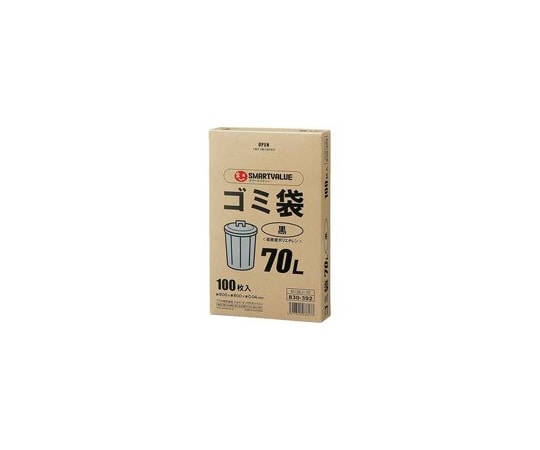 スマートバリュー ゴミ袋 LDD 黒 70L 100枚 N138J-70 1箱(ご注文単位1箱)【直送品】
