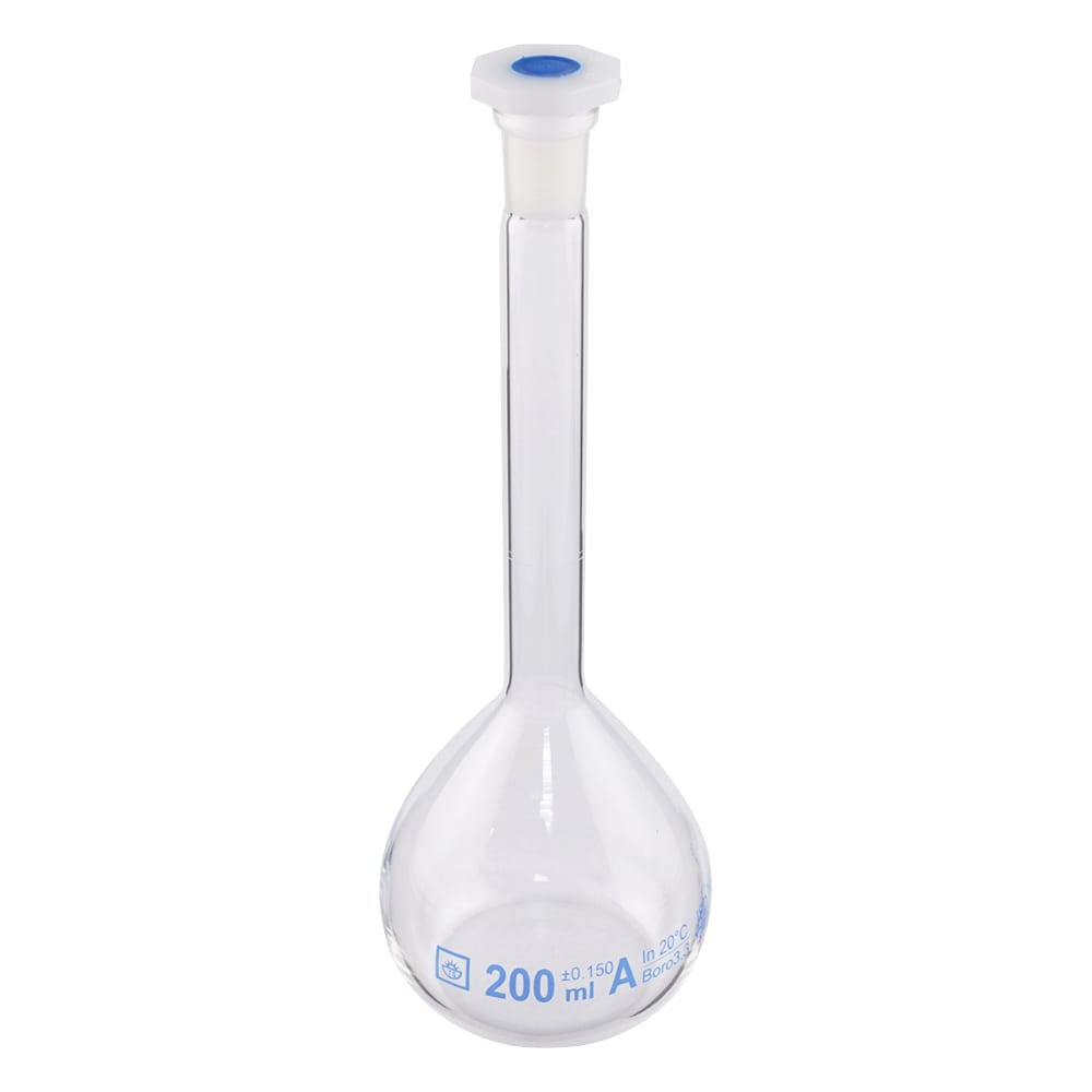 アズワン メスフラスコ樹脂栓付き 200mL 1個(ご注文単位1個)【直送品】