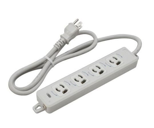 エスコ AC125V/15Ax 1m タップ(4口・抜け止・アース付) EA815GK-41 1個(ご注文単位1個)【直送品】