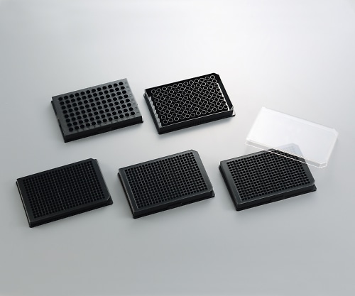 ステム 黒色マイクロプレート 平底 96well・Q型 未滅菌(フタなし)1箱(5枚×10袋入) P96FQBN 1箱(ご注文単位1箱)【直送品】