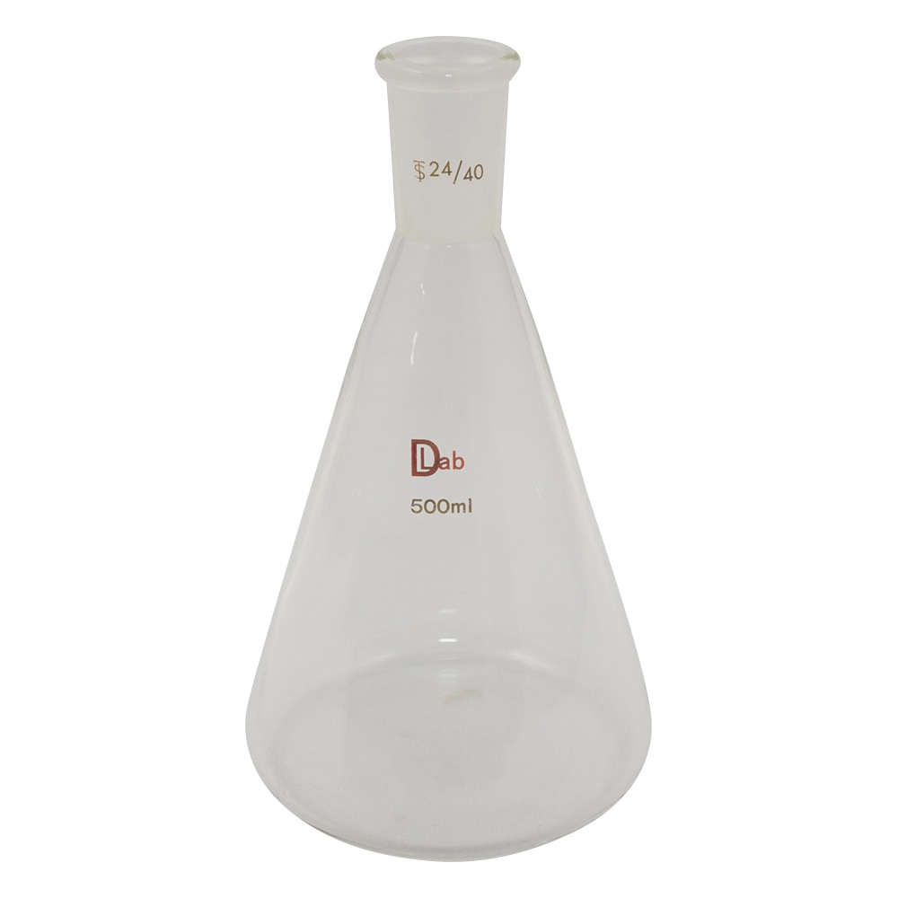 アズワン 共通摺合三角フラスコ(硼珪酸ガラス-1) 500mL 24/40 1個(ご注文単位1個)【直送品】