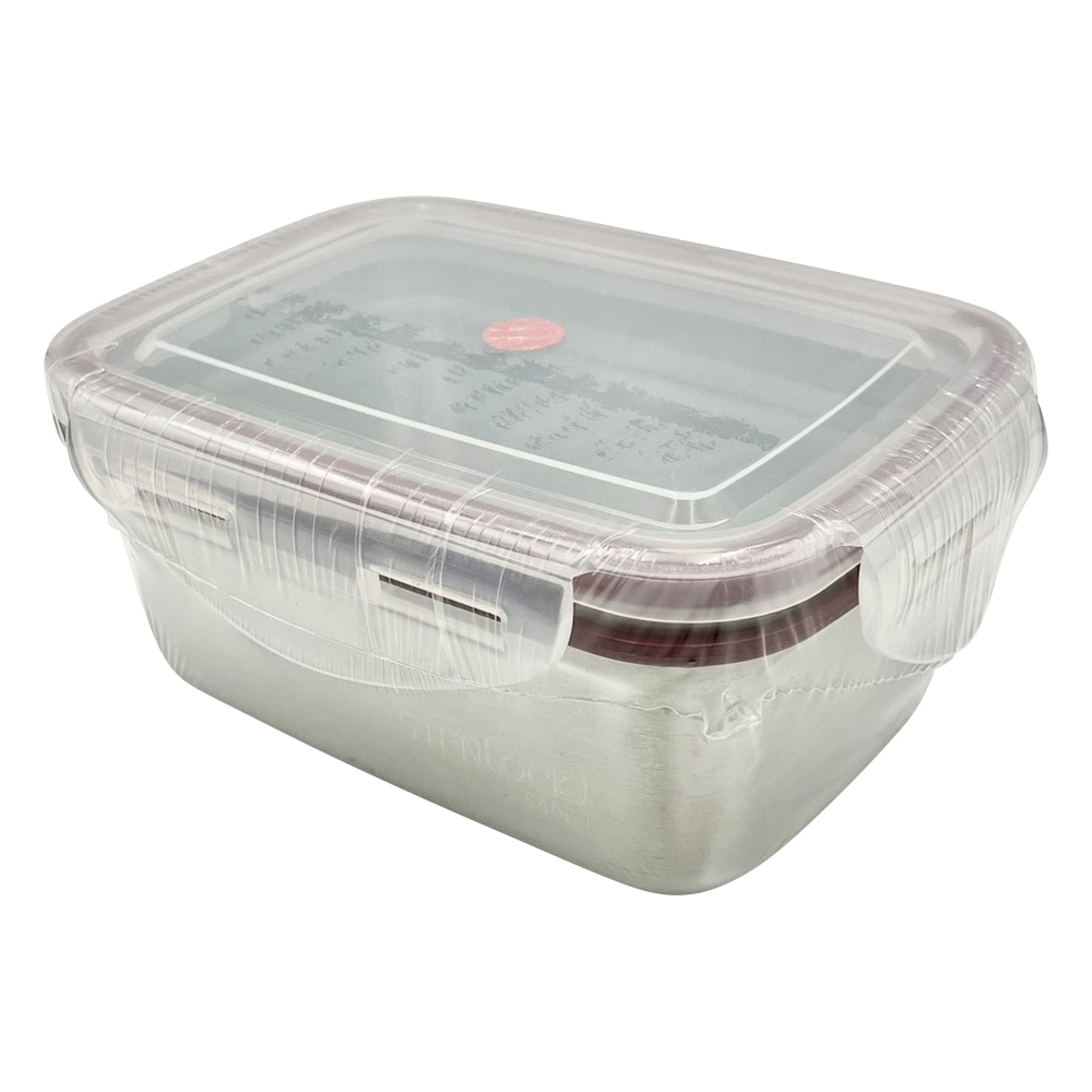 アズワン ステンレス角型容器(ロックタイプ) 540mL No.4 1個(ご注文単位1個)【直送品】