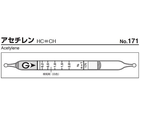 ガステック ガス検知管 アセチレン 171 1箱(ご注文単位1箱)【直送品】