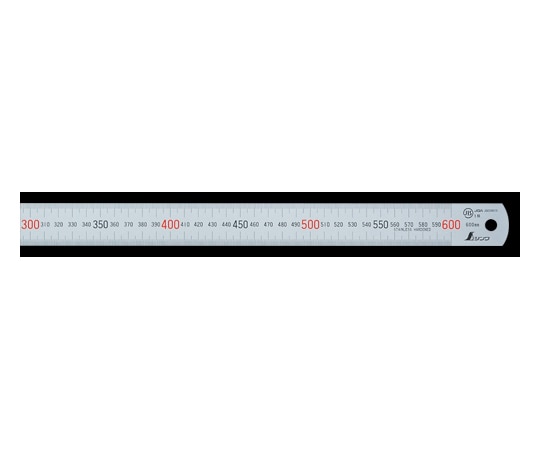 シンワ測定 直尺　シルバー　60cm赤数字入　JIS　13021 1本（ご注文単位1本）【直送品】