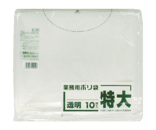 日本サニパック E12F業務用ポリ袋特大300L相当透明 10枚E12F-CL 1袋 (ご注文単位1袋) 【直送品】