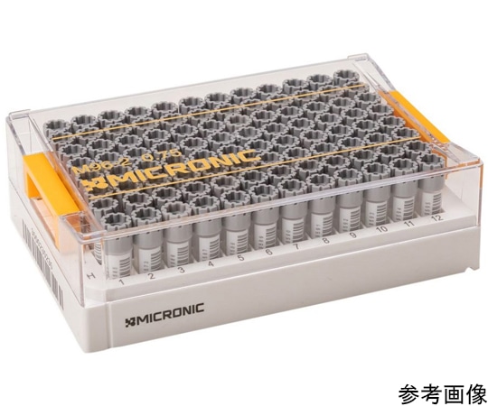 Micronic Europe B.V. 2Dバーコード付クライオチューブ Hybrid External thread 0.75mL ラック入 W00タイプ (側面白色面付き) 1セット (96本×10ラック入) MP52763-Y20 1セット (ご注文単位1セット) 【直送品】