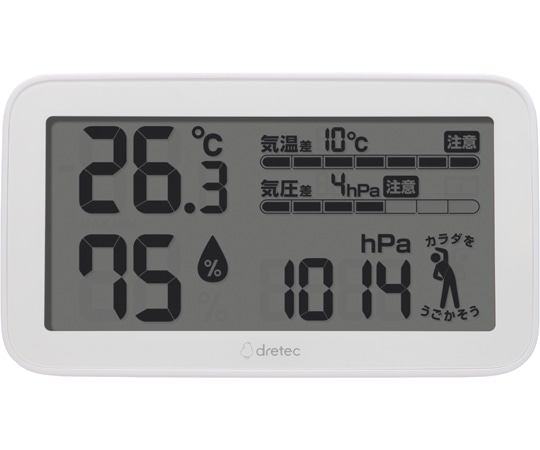 ドリテック 気圧がわかる温湿度計 天気deミカタO-707WT 1個 (ご注文単位1個) 【直送品】