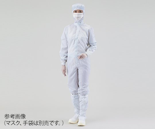 アズワン クリーンスーツ(オールインワン) 2L 白 シューズ24cm 12110SW 1枚 (ご注文単位1枚)【直送品】