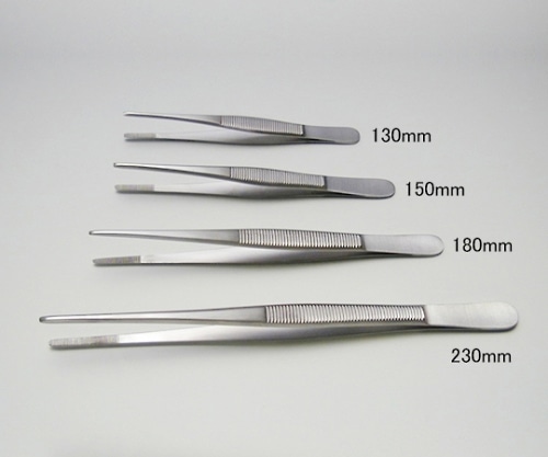 アズワン 外科用ピンセット 無鈎 小波150mm（併式）  1本（ご注文単位1本）【直送品】