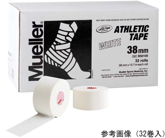 MUELLER ホワイトプロ アスレチックテープ 38mm スモールパック 1箱（6巻入） 56105 1箱（ご注文単位1箱）【直送品】
