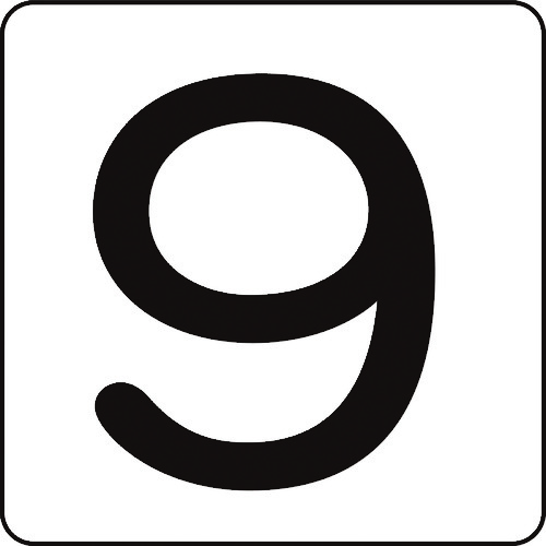 トラスコ中山 緑十字 数字ステッカー 9 HS-9(5P)大 80×80mm 5枚組 アルミ(ご注文単位1組)【直送品】