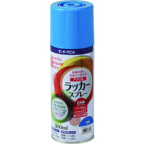 トラスコ中山 サンデーペイント アクリルラッカースプレー うす緑 300M(ご注文単位1個)【直送品】
