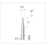 トラスコ中山 ナカニシ チタンコート超硬カッター テーパー(シングルカット)刃径3mm刃長11mm（ご注文単位1本）【直送品】