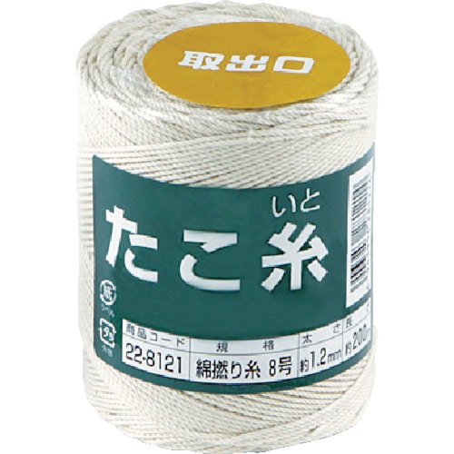 トラスコ中山 高木 たこ糸 綿撚り糸 #8(ご注文単位1巻)【直送品】