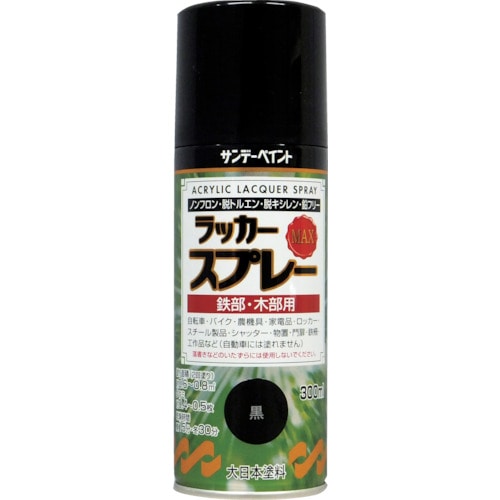 トラスコ中山 サンデーペイント ラッカースプレーMAX 300ml 透明クリヤー(ご注文単位1本)【直送品】
