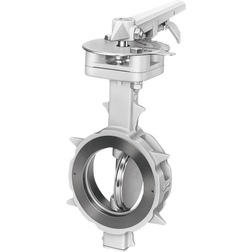 トラスコ中山 巴 バタフライバルブ JIS10K/100A 304YA-1T SCS13A/SCS13A/R-PTFE レバー(ご注文単位1台)【直送品】