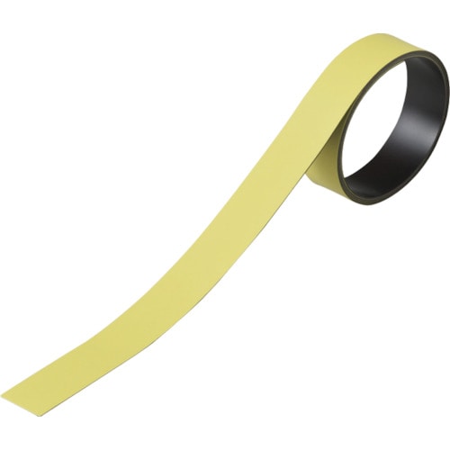 トラスコ中山 緑十字 テープ状カラーマグネット 黄 マグネ20Y 20mm幅×1m×0.8mm 片面磁力(ご注文単位1本)【直送品】