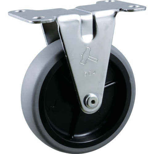 トラスコ中山 ハンマー 固定式エラストマー車輪(PPホイール)100mm(ご注文単位1個)【直送品】