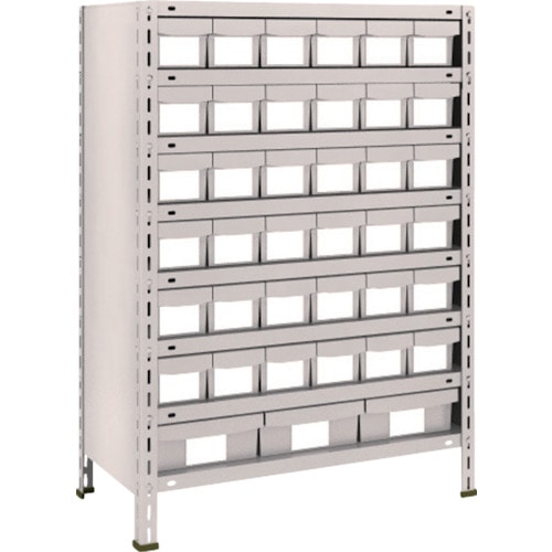 トラスコ中山 TRUSCO スチールラック 軽量棚875X450X1200 樹脂引出 小X36大X3 ネオグレー(ご注文単位1台)【直送品】