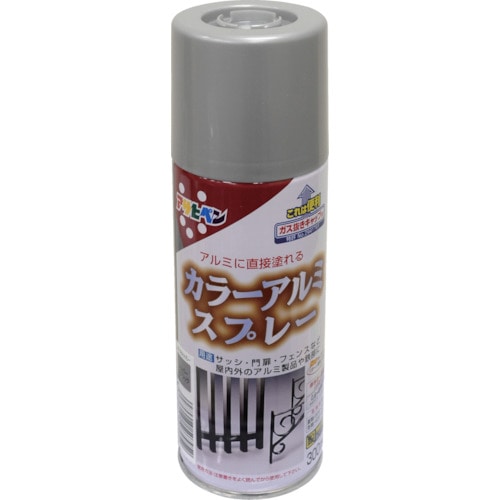 トラスコ中山 アサヒペン ラッカースプレー カラーアルミスプレー 300ml クリヤ(ご注文単位1本)【直送品】