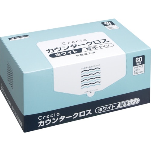 トラスコ中山 クレシア カウンタークロス 厚手タイプ ホワイト(ご注文単位1ケース)【直送品】