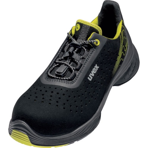 トラスコ中山 UVEX uvex1 G2 パーフォレーテッド ローシューズ 26cm S1 SRC ブラック/ライム(ご注文単位1足)【直送品】