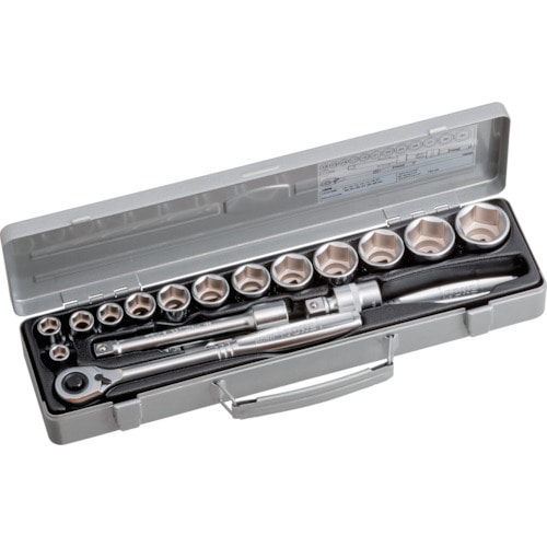 トラスコ中山 TONE ソケットレンチセット 差込角12.7mm 17pcs 6角(10mm~)(ご注文単位1セット)【直送品】