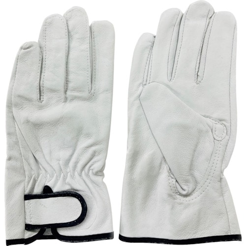 トラスコ中山 ラッキーワーカー 豚革クレストマジック 806 L 白(ご注文単位1組)【直送品】