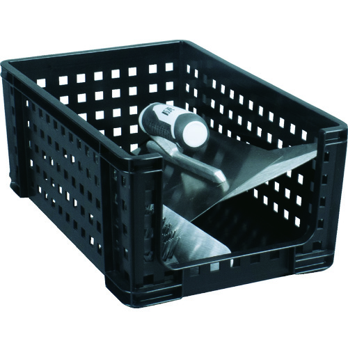 トラスコ中山 RUP メッシュコンテナ オープンタイプ 9L ブラック(ご注文単位1個)【直送品】