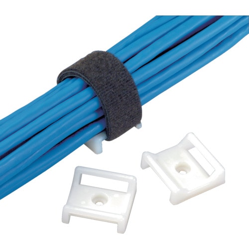 トラスコ中山 パンドウイット タックタイ用タイマウント ゴム系粘着テープ付ナチュラル25個入(ご注文単位1袋)【直送品】