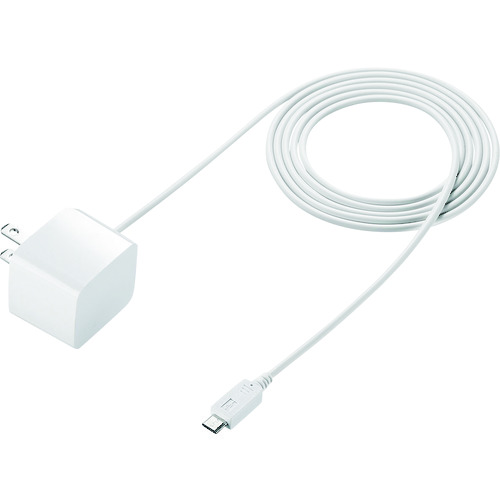 トラスコ中山 SANWA microUSBケーブル一体型AC充電器(2.1A・ホワイト)(ご注文単位1個)【直送品】