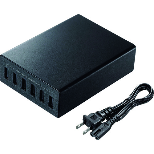 トラスコ中山 SANWA USB充電器 ブラック(ご注文単位1台)【直送品】