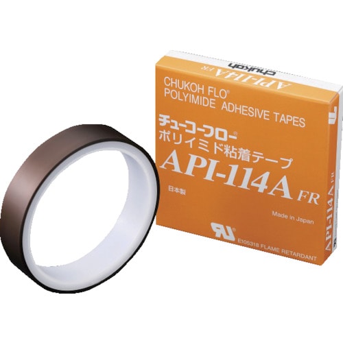 トラスコ中山 チューコーフロー ポリイミド粘着テープ API-114AFR 0.06t×19w×10m（ご注文単位1巻）【直送品】
