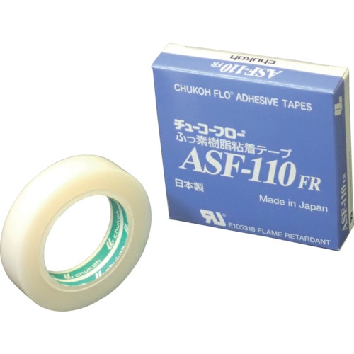 トラスコ中山 チューコーフロー フッ素樹脂フィルム粘着テープ ASFー110FR 0.18t×13w×10m(ご注文単位1巻)【直送品】
