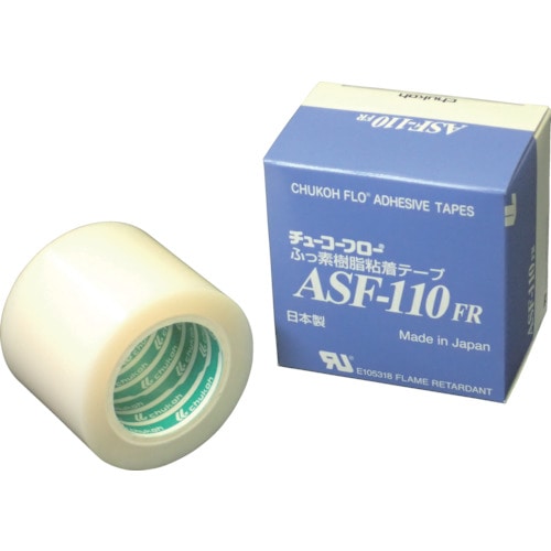 トラスコ中山 チューコーフロー フッ素樹脂フィルム粘着テープ ASFー110FR 0.18t×50w×10m(ご注文単位1巻)【直送品】
