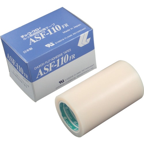 トラスコ中山 チューコーフロー フッ素樹脂フィルム粘着テープ ASFー110FR 0.23t×100w×10m(ご注文単位1巻)【直送品】