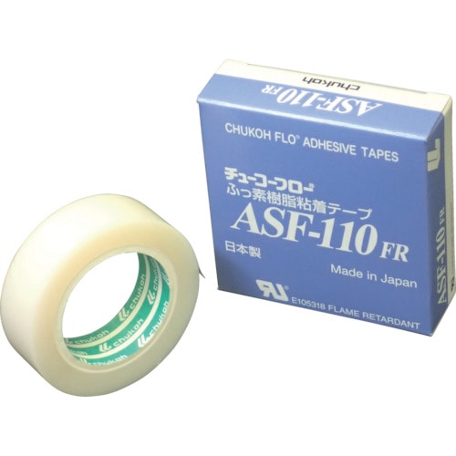 トラスコ中山 チューコーフロー フッ素樹脂フィルム粘着テープ ASFー110FR 0.23t×19w×10m(ご注文単位1巻)【直送品】
