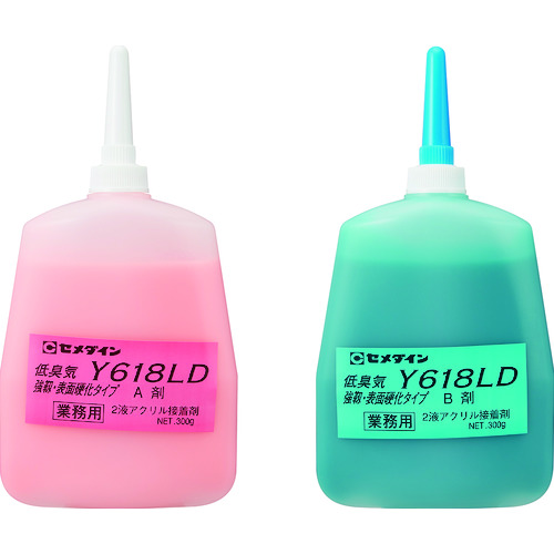 トラスコ中山 セメダイン アクリル系接着剤 メタルロック Y618LD 600gセット AY-101(ご注文単位1セット)【直送品】