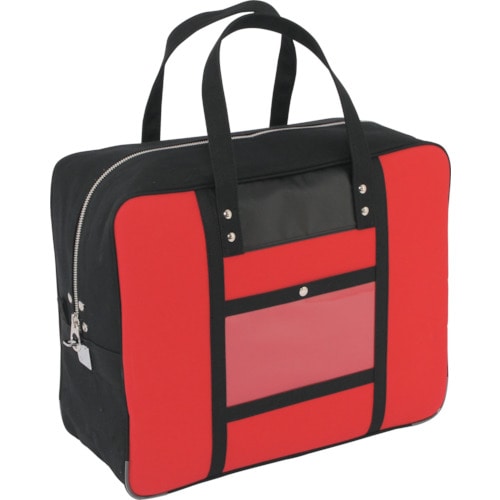 トラスコ中山 SANEI 帆布メール用ボストン(LL)馬蹄錠金具付 赤(ご注文単位1個)【直送品】