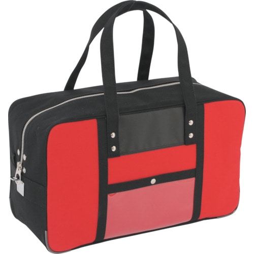 トラスコ中山 SANEI 帆布メール用ボストン(L)馬蹄錠金具付 赤(ご注文単位1個)【直送品】