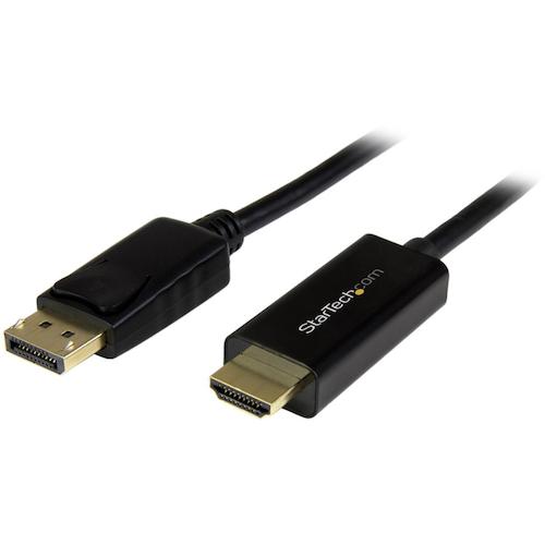トラスコ中山 スターテック ディスプレイ変換ケーブル/DP 1.2 - HDMI 1.4/2m/4K30Hz/BK(ご注文単位1袋)【直送品】