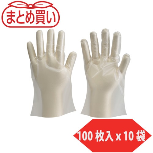 トラスコ中山 TRUSCO まとめ買い ポリエチレン製使い捨て手袋 Mサイズ (100枚入x10袋)(ご注文単位1袋)【直送品】