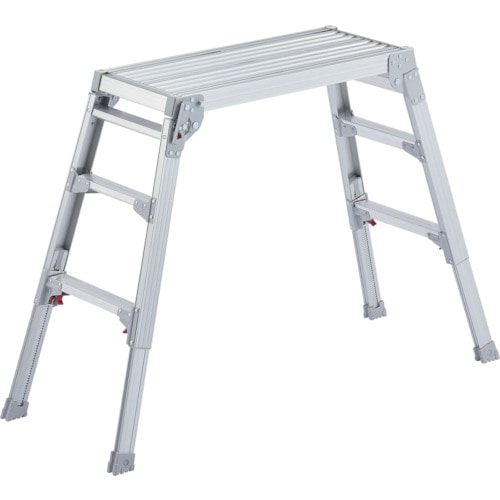 トラスコ中山 ハセガワ アルミ製脚部伸縮式足場台 58~80cm(17676)(ご注文単位1台)【直送品】