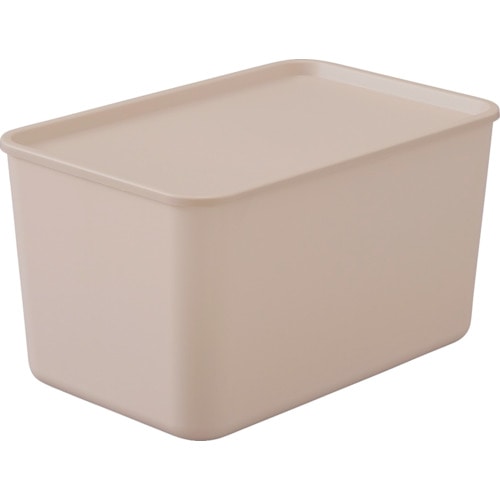 トラスコ中山 IRIS 288497 フタ付き 積み重ねBOX FTB-45D ピンクベージュ(ご注文単位1個)【直送品】