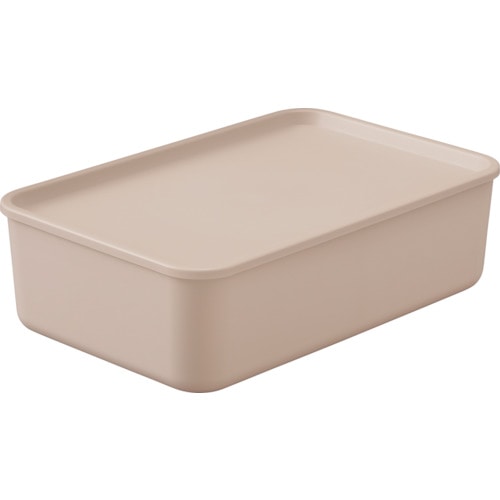 トラスコ中山 IRIS 288499 フタ付き 積み重ねBOX FTB-45 ピンクベージュ(ご注文単位1個)【直送品】