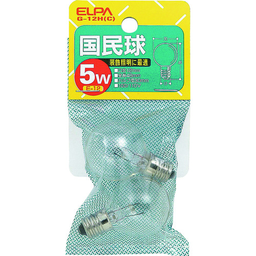 トラスコ中山 ELPA 国民球5Wクリア(ご注文単位1個)【直送品】